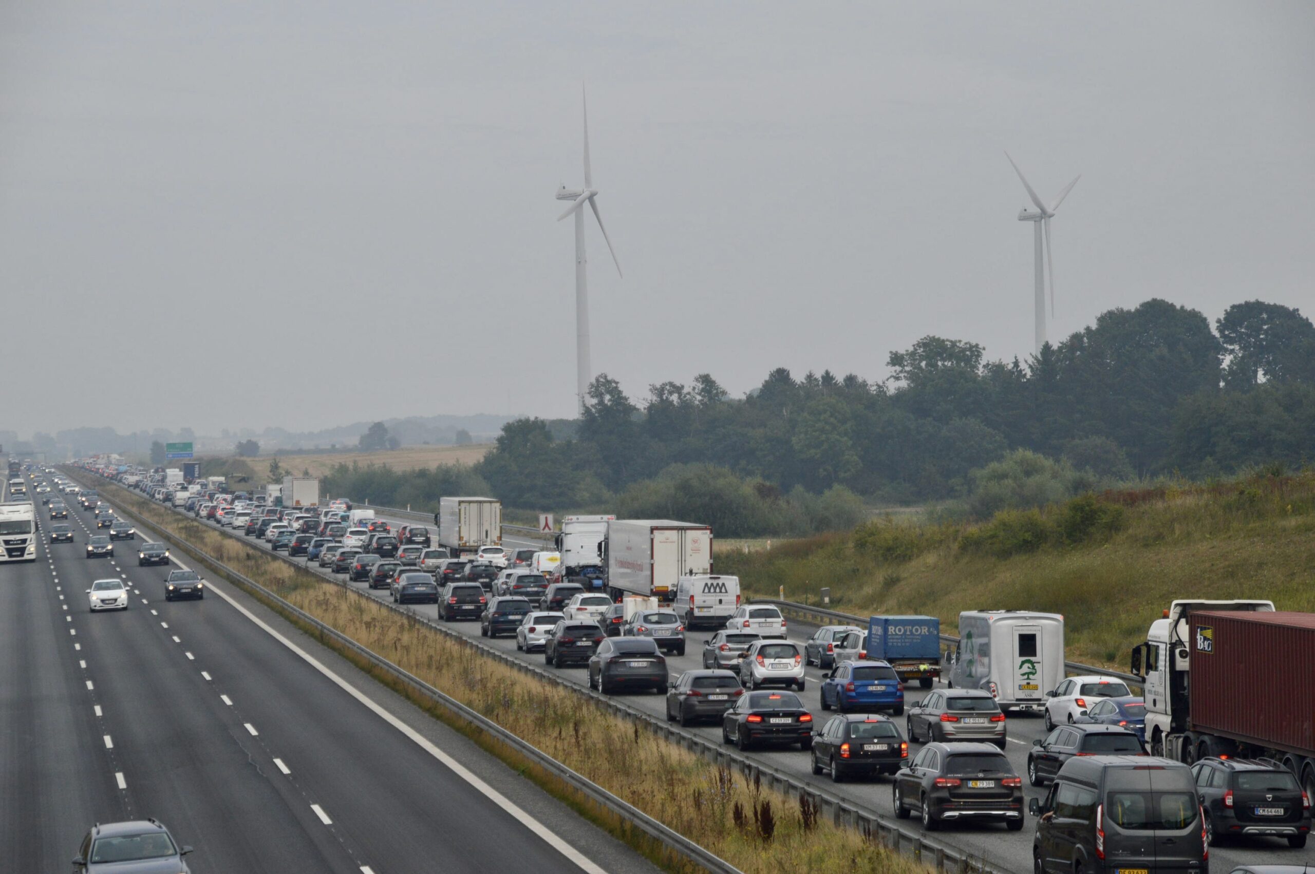 Kø på fynske motorvej skyldes uheld