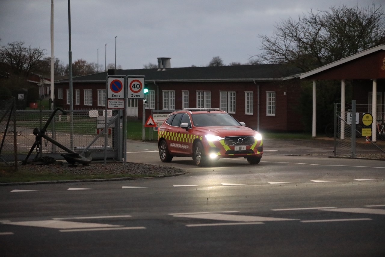 Melding om brand på kaserne på Bornholm