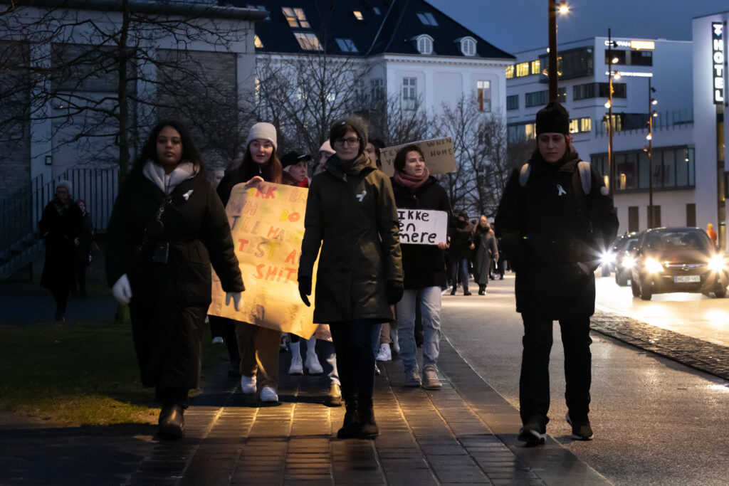 Solidaritetsmarch Stop Vold Mod Kvinder Presse Fotosdk 