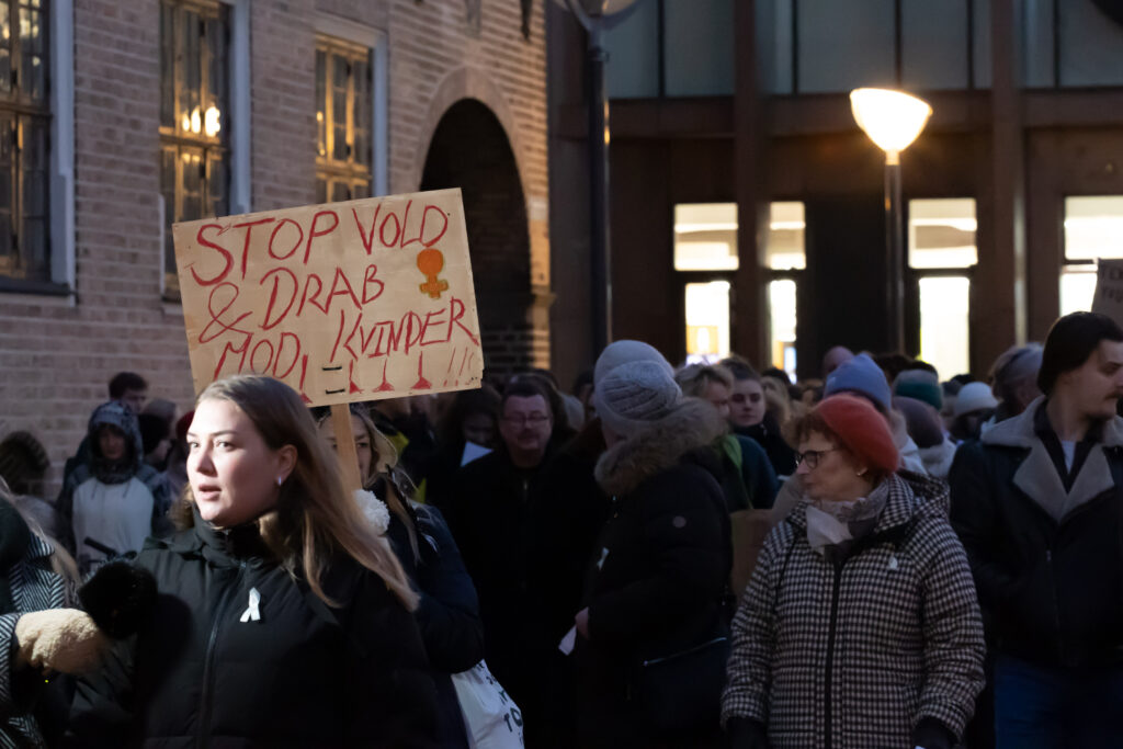 Solidaritetsmarch Stop Vold Mod Kvinder Presse Fotosdk 