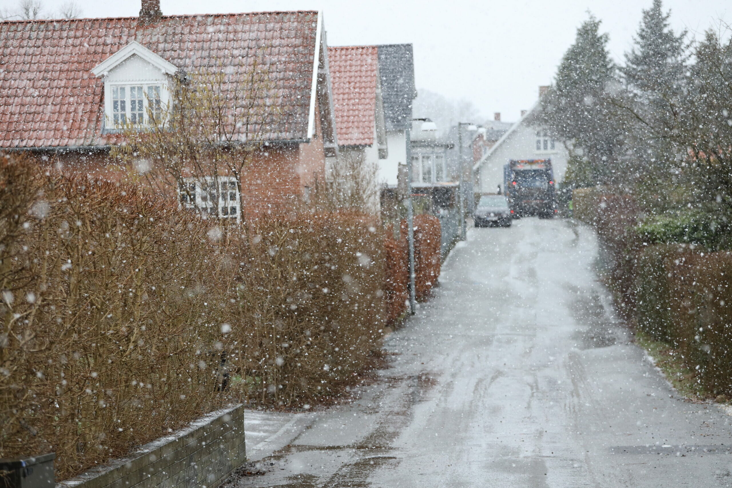 Kraftigt Snefald I Nordsjælland 