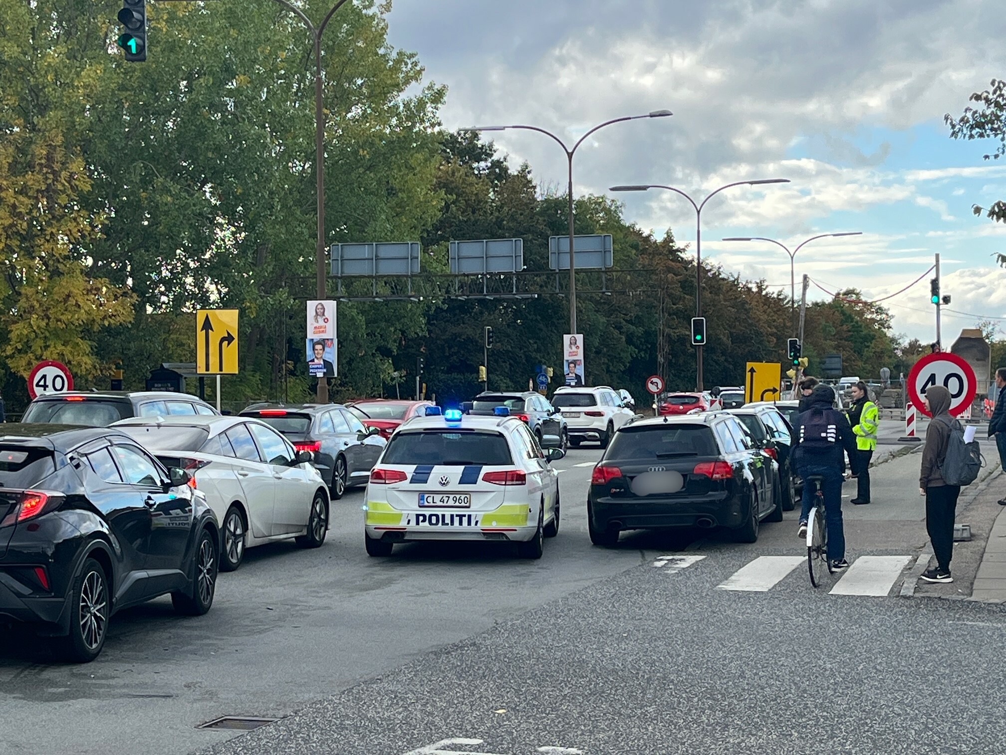 Kongens Lyngby Politiet arbejder ved mindre færdselsuheld