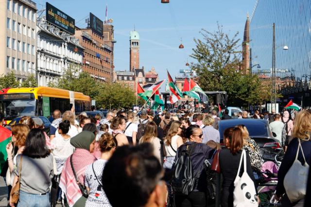 Stor pro-palæstinensisk demo ved Rådhuspladsen