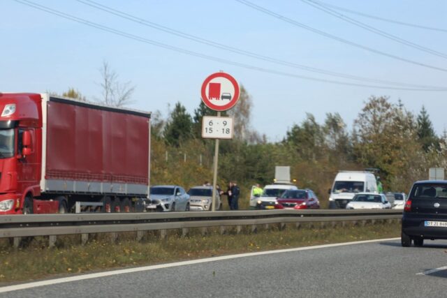 Forlænget rejsetid: Kødannelse efter motorvejsuheld