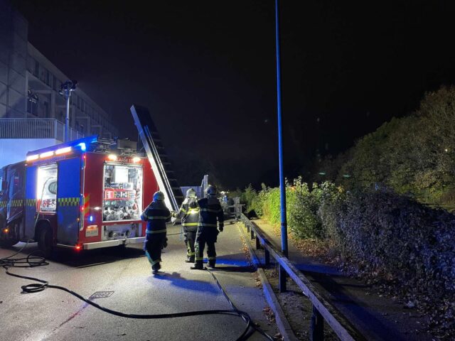 Brandvæsenet til stede ved Lidl