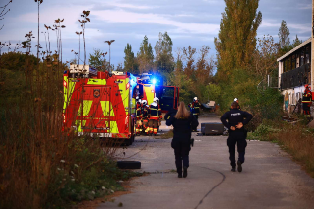 Udrykning til melding om brand i gammelt motel