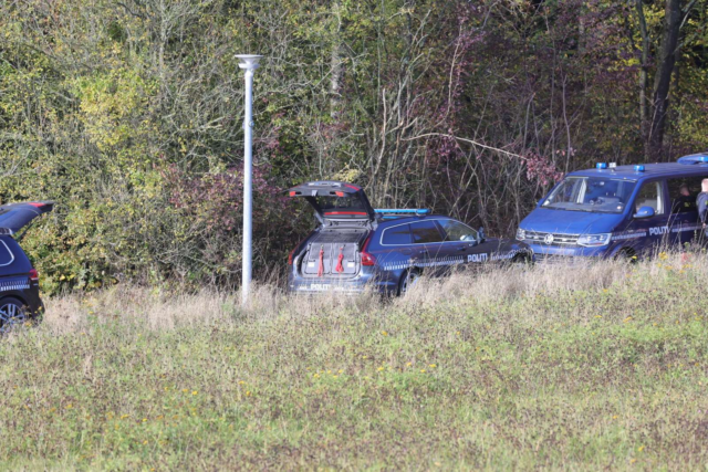 Politiet massivt til stede i skov