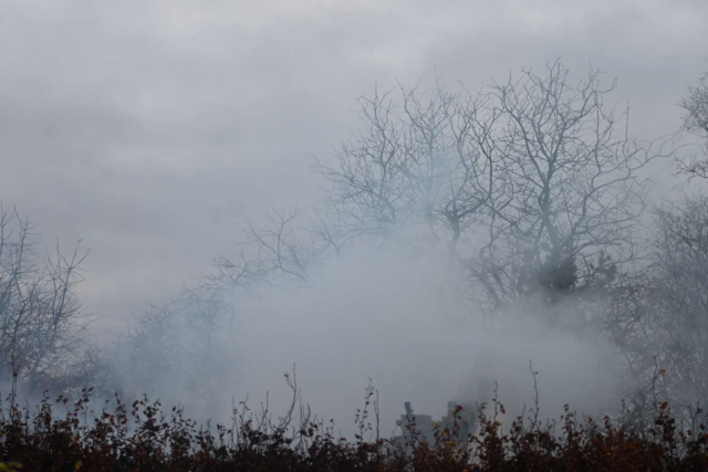 Tagkollaps i voldsom husbrand