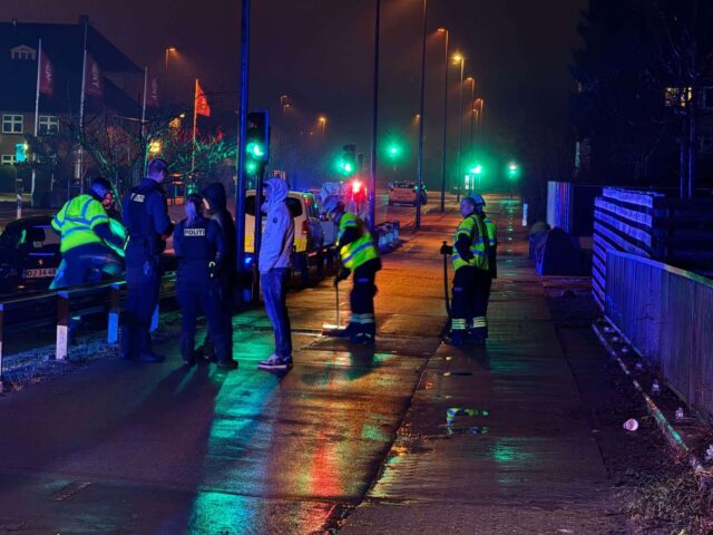 Uheld lammer delvist trafikken