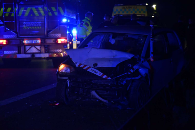 Et spor spærret: Stort uheld på motorvejen