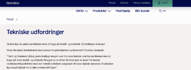 Nordea i store tekniske problemer