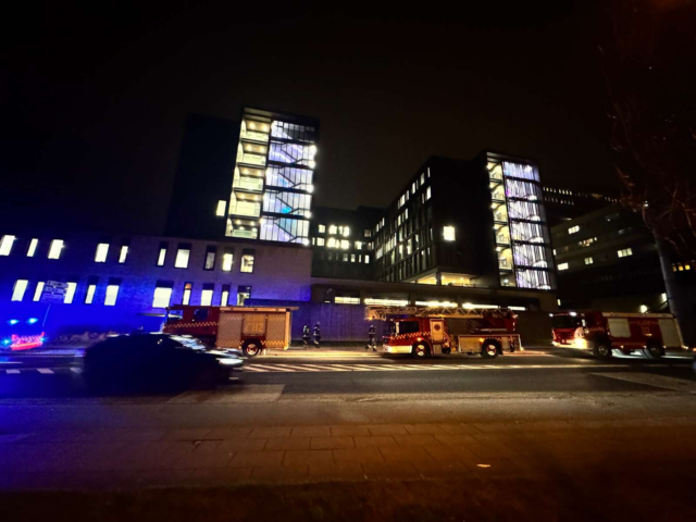 Melding om hospitalsbrand