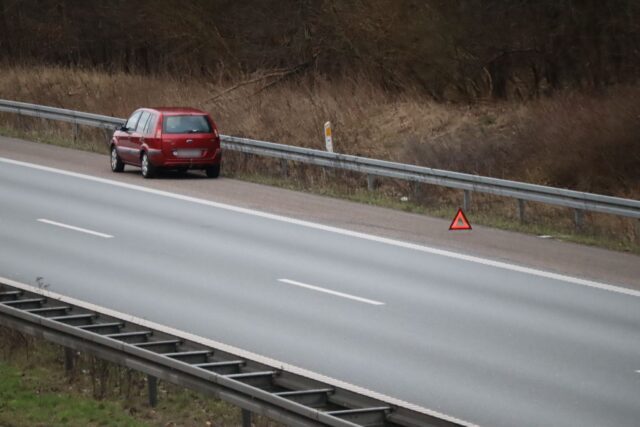 Melding om bilbrand på Vestmotorvejen