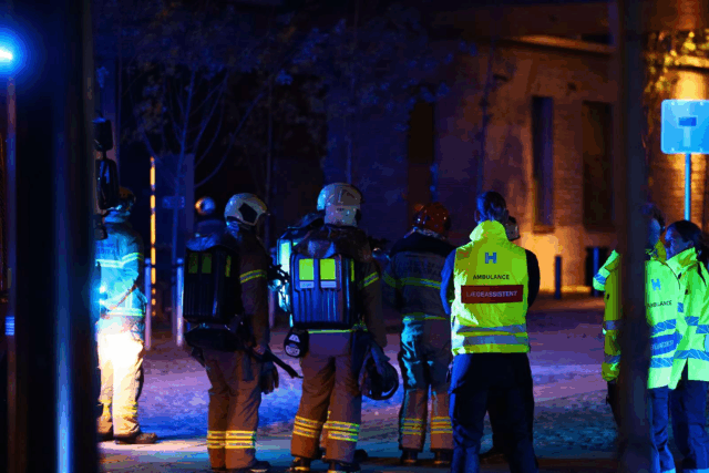 Stor udrykning til melding om brand