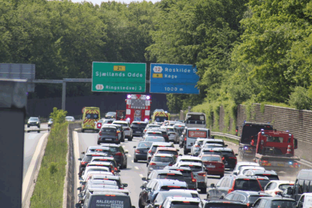 Kæmpe kaos på motorvej – forvent meget ekstra rejsetid