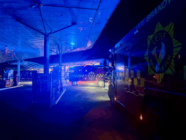 Melding om brand på tankstation