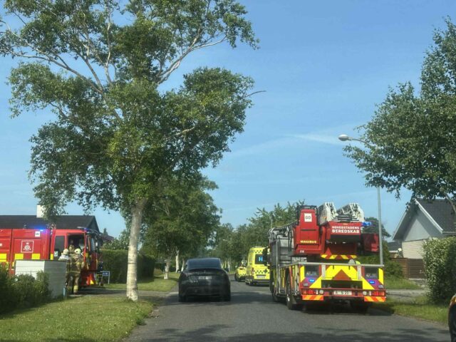 Blå blink fylder villavej i Albertslund