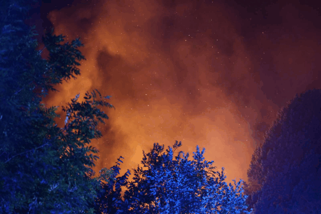 Kolonihave i flammer: – Der er mennesker derinde!