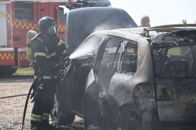 Viborg: Køretøj i voldsomme flammer