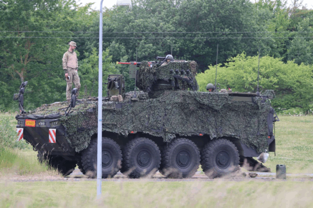 Militærkøretøjer til stede i fynsk by