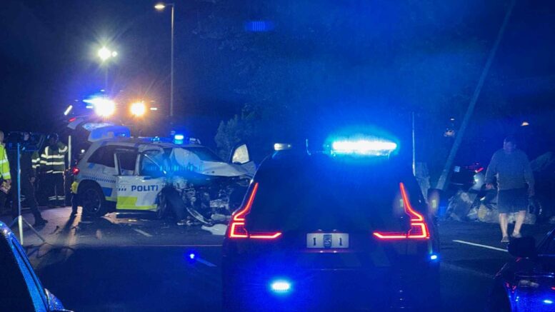 Politibil kørt galt på Bornholm