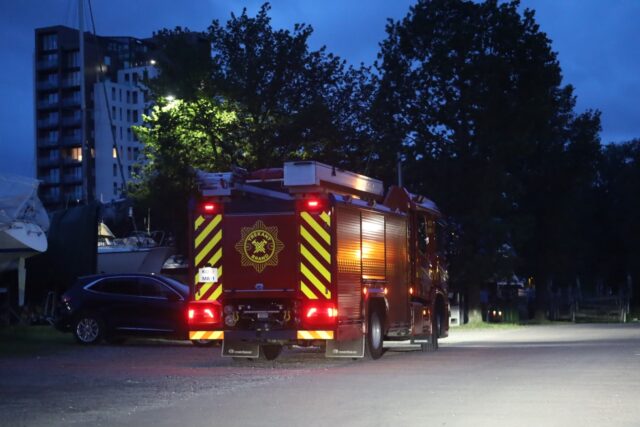 Brandudrykning til skib på havn