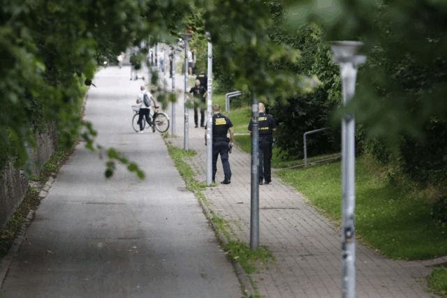 Politiet undersøger område på Vestegnen: Politihund i aktion