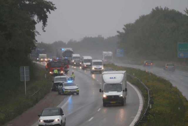 Hårdt solouheld på motorvejen