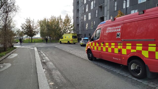 Stor udrykning: Mand falder i vandet