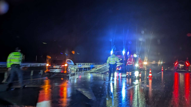 Glat føre i natten: Uheld på fynsk motorvej