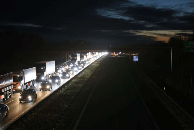 To uheld på motorvej ved Kolding