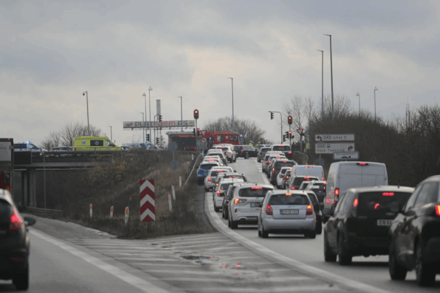 Politipatrulje involveret i færdselsuheld ved motorvej