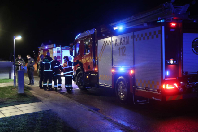 Blå blink ved rækkehuse