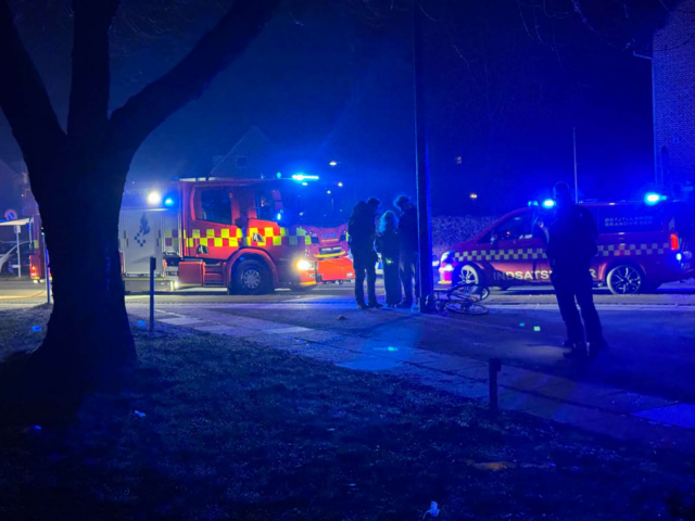 Massivt til stede: Brand i butik