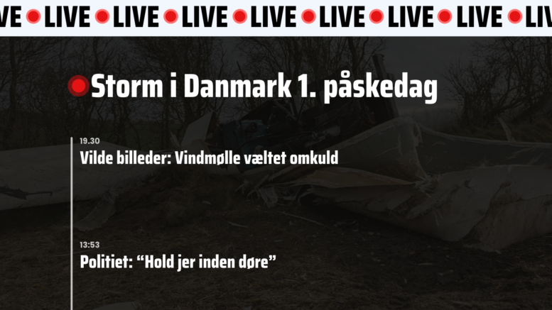 Live: Storm i Danmark