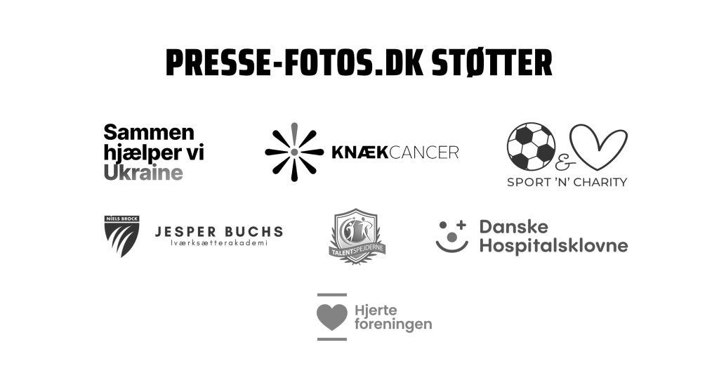 Presse-fotos.dk støtter organisationerne "Sammen Hjælper Vi Ukraine", "Knæk Cancer", "Sport 'n' Charity", "Jesper Buchs Iværksætterakademi", "Talentspejderne", "Danske Hospitalsklovne" og "Hjerteforeningen"