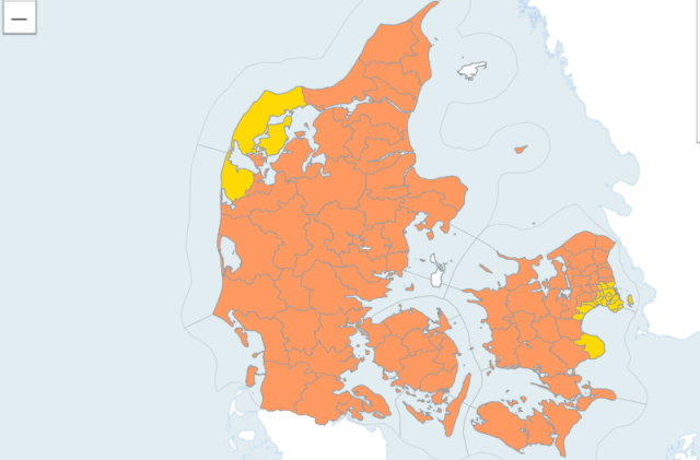BREAKING: Farligt vejr rammer Danmark