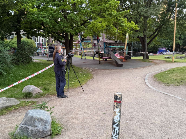 Blodig forbrydelse begået ved legeplads