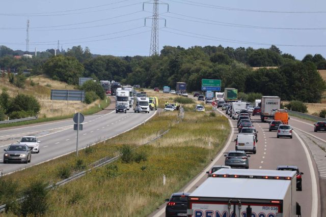 Flere uheld på central motorvej: Helt spærret
