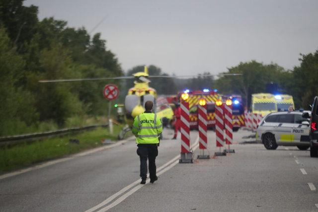 Voldsomt uheld: Mand kæmper for livet på hospitalet